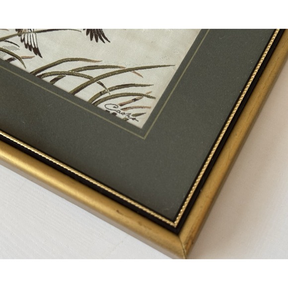 Vintage Cash's of Coventry Silk Woven Picture Mallard Duck 6x7 Frame UK - Picture 6 of 11